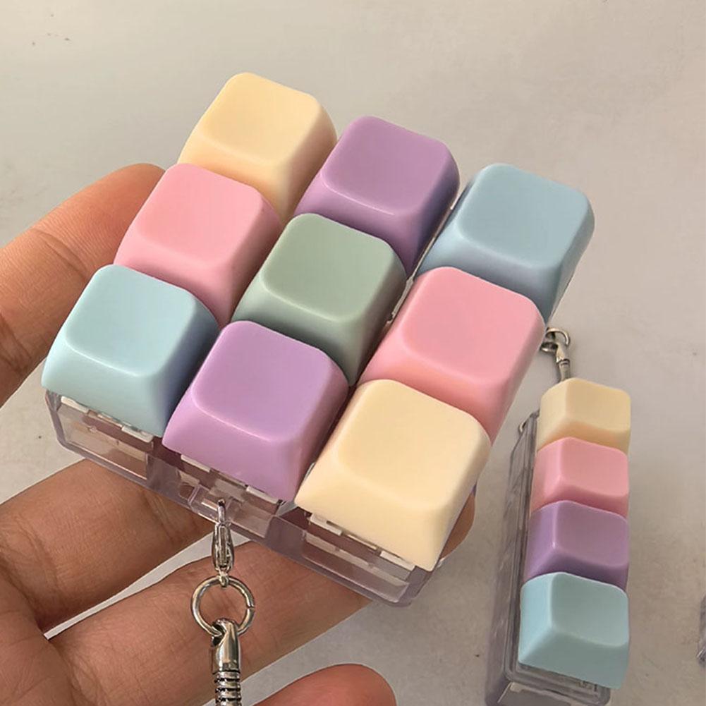 Fruit Slot Machine - Press Keyboard Keychain Decompression Toy Macaron