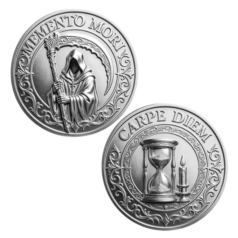 Memento Mori Carpe Diem Grim R - Token Coin Mechanism recension och pris