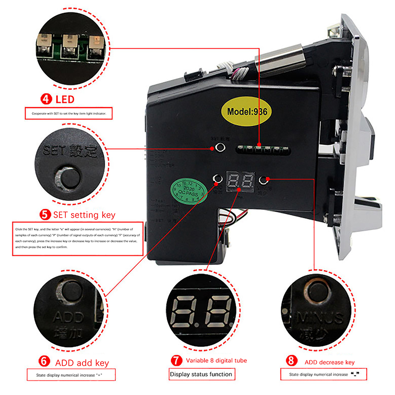 1Pc 616 Multi Coin Slot Accept - Arcade Ticket Machine recension och pris